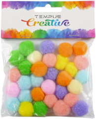 pom poms 20mm bar.pastel mix 30ks