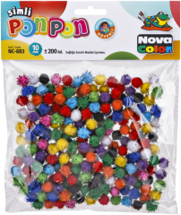 pom poms NC-883 10mm glitter mix 200ks