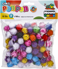 pom poms NC-884 20mm glitter mix 100ks