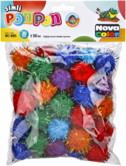 pom poms NC-885 30mm glitter mix  50ks