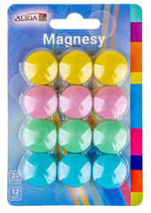 aliga  Magnety barevné 2 cm 12 ks na blistru