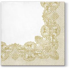 Paw  Ubrousky PAW Dekor L (20ks) Royal Lace (gold)