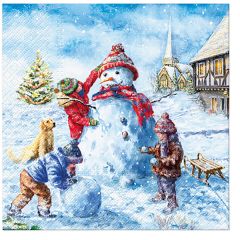 Paw  Ubrousky PAW Dekor L (20ks) Snowman Fun