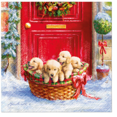 Paw  Ubrousky PAW Dekor L (20ks) Christmas Puppies