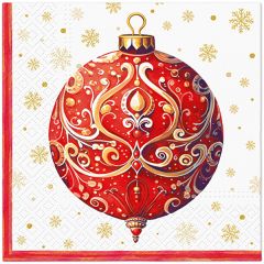 Paw  Ubrousky PAW Dekor L (20ks) Red Bauble with Ornament