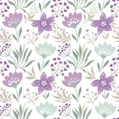 Pol-Mak  Ubrousky DAISY L (20ks) Violet and Mint Flowers Wallpaper