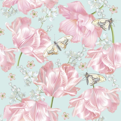 Pol-Mak  Ubrousky DAISY L (20ks) Pink Tulips with Butterflies