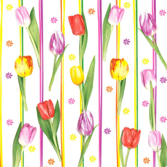 Pol-Mak  Ubrousky DAISY L (20ks) Colourful Tulip Stripes