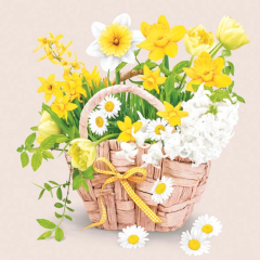 Pol-Mak  Ubrousky DAISY L (20ks) Spring Flower Basket