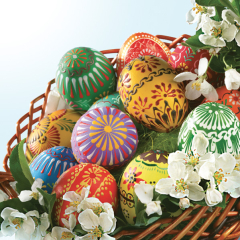 Pol-Mak  Ubrousky DAISY L (20ks) Decoeated Easter Eggs