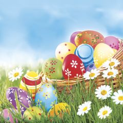 Pol-Mak  Ubrousky DAISY L (20ks) Colourful Easter Eggs and Daisies