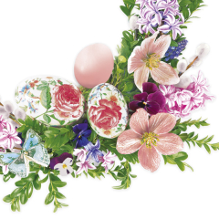 Pol-Mak  Ubrousky DAISY L (20ks) Photo Wreath with Eggs