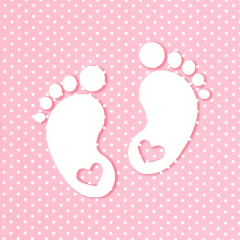 Ubrousky MAKI L (20ks) Little Feet Pink