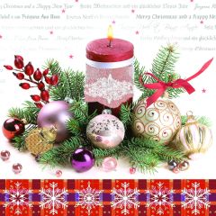 Pol-Mak  Ubrousky MAKI L (20ks) Xmas decor with Red Candle