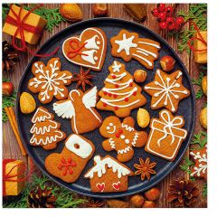 Paw  Ubrousky PAW TETE L (20ks) Gingerbread Icing Decorated