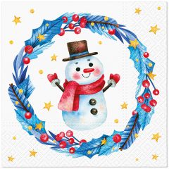 Paw  Ubrousky PAW TETE L (20ks) Cute Snowman in Garland