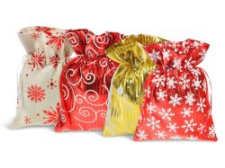UNIPAP  sáček textil vánoční 18x23cm mix 5800724