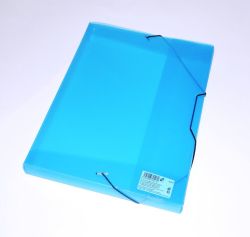 Karton P+P  Krabice s gumou A4 průhledná modrá 2-517