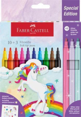 Faber-Castell  Fixy Unicorn, 10 barev + 3 třpytivé fixy, FABER-CASTELL 554213