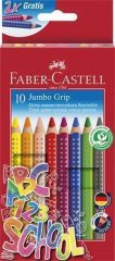 Faber-Castell  Barevné pastelky Jumbo Grip, 10 barev, trojhranné, FABER-CASTELL 280922