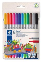 STAEDTLER  Fixy Noris Club 320, 12 barev, sada, 1-3 mm, oboustranné, vypratelné, STAEDTLER 320 C12