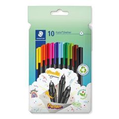 STAEDTLER  Fineliner Triplus 334, 10 barev, sada, 0,3 mm, STAEDTLER 334 C10