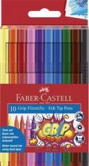 Fixy Grip, 10 barev, trojhranné, FABER-CASTELL  ,balení 10 ks