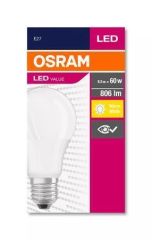 OSRAM  LED žárovka Value, E27, globe, A60, 8,5W, 806lm, 2700K (MF), OSRAM 4052899326842