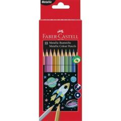 Faber-Castell  Barevné pastelky, sada, 10 metalických barev, šestihranné, FABER-CASTELL