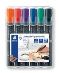 STAEDTLER  Permanentní popisovač Lumocolor 352, sada, 6 barev, 2 mm, kuželový hrot, STAEDTLER 352 WP6