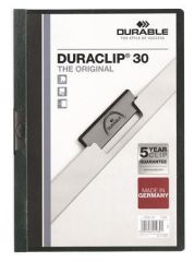 Durable  Desky s rychlovazačem DURACLIP 30, tmavě zelená, s klipem, A4, DURABLE 220032