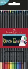 Faber-Castell  Pastelky Balck Edition, 12 různých barev, trojhranné, FABER-CASTELL