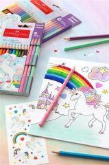 Faber Castell  Pastelky Unicorn, 10 barev + 3 pastelové barvy, šestihranné, FABER-CASTELL 111219