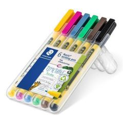 STAEDTLER  Fineliner Noris 307, 6 barev, sada, 0,6 mm, STAEDTLER 307 SB6