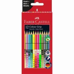 Faber-Castell  Barevné pastelky Colour Grip, sada 12 barev, trojhranné, FABER-CASTELL