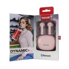 MAXELL  Sluchátka s mikrofonem Dynamic+, růžová, bezdrátová, Bluetooth 5.3, MAXELL