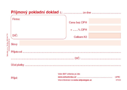 Baloušek příjmový pokladní doklad - A6 / nečíslovaný / 50 listů / ET020