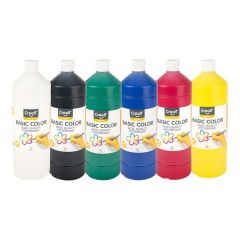 Creall  Tekuté temperové barvy v lahvi - 6x 1000 ml