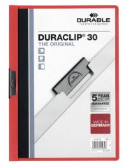 Durable  Desky A4 Duraclip - kapacita 30 listů / červená