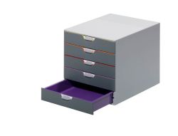 Durable  Zásuvkový box VARICOLOR® - 5 zásuvek / šedá